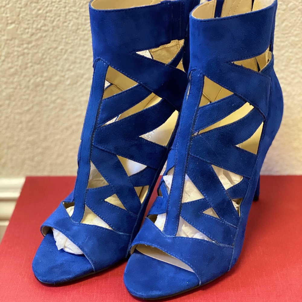 Nine West Blue Suede Booties 6.5 NWOT